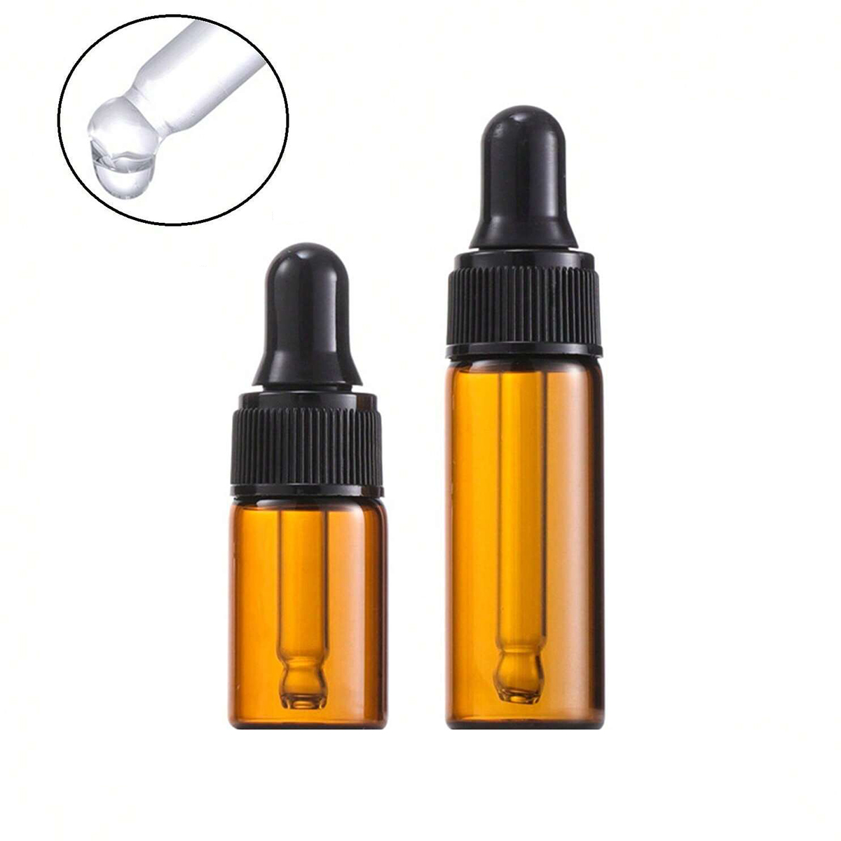 Fragrance Oil Set - 10 adet Koyu Amber Cam Damlalık