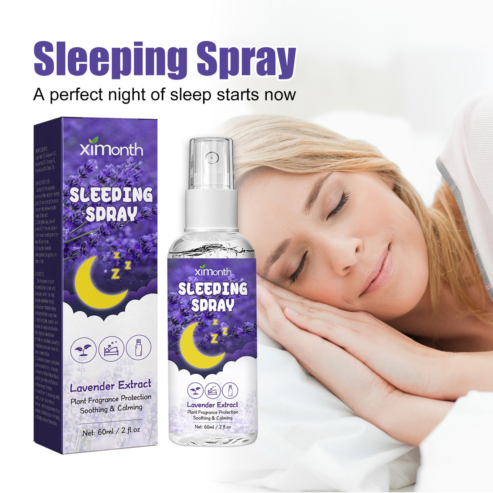 Lavender Pillow Spray - 60ml Yatma Zamanı Sakinleştirici Lavanta Uyku