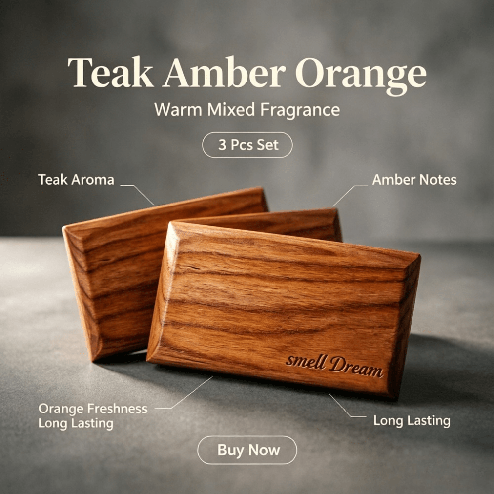 Home Fragrance Long Lasting - Araba Kokusu Tik Ağacı Amber Portakal